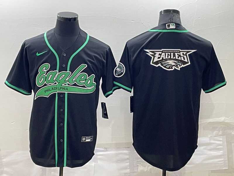 Men's Philadelphia Eagles Black Team Big Logo With Patch Cool Base Stitched Baseball Jersey,We sell and wholesale Men's Philadelphia Eagles Black Team Big Logo With Patch Cool Base Stitched Baseball Jersey on line form chian!